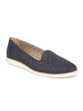 Life Stride Velocity Zamora Perforated Geometric Cut Out Navy Blue Loafers